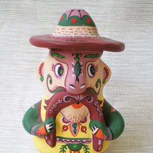 Silbato de cerámica con forma de hongo cantor, arte coleccionable, decoración del hogar, regalo para niños y adultos.