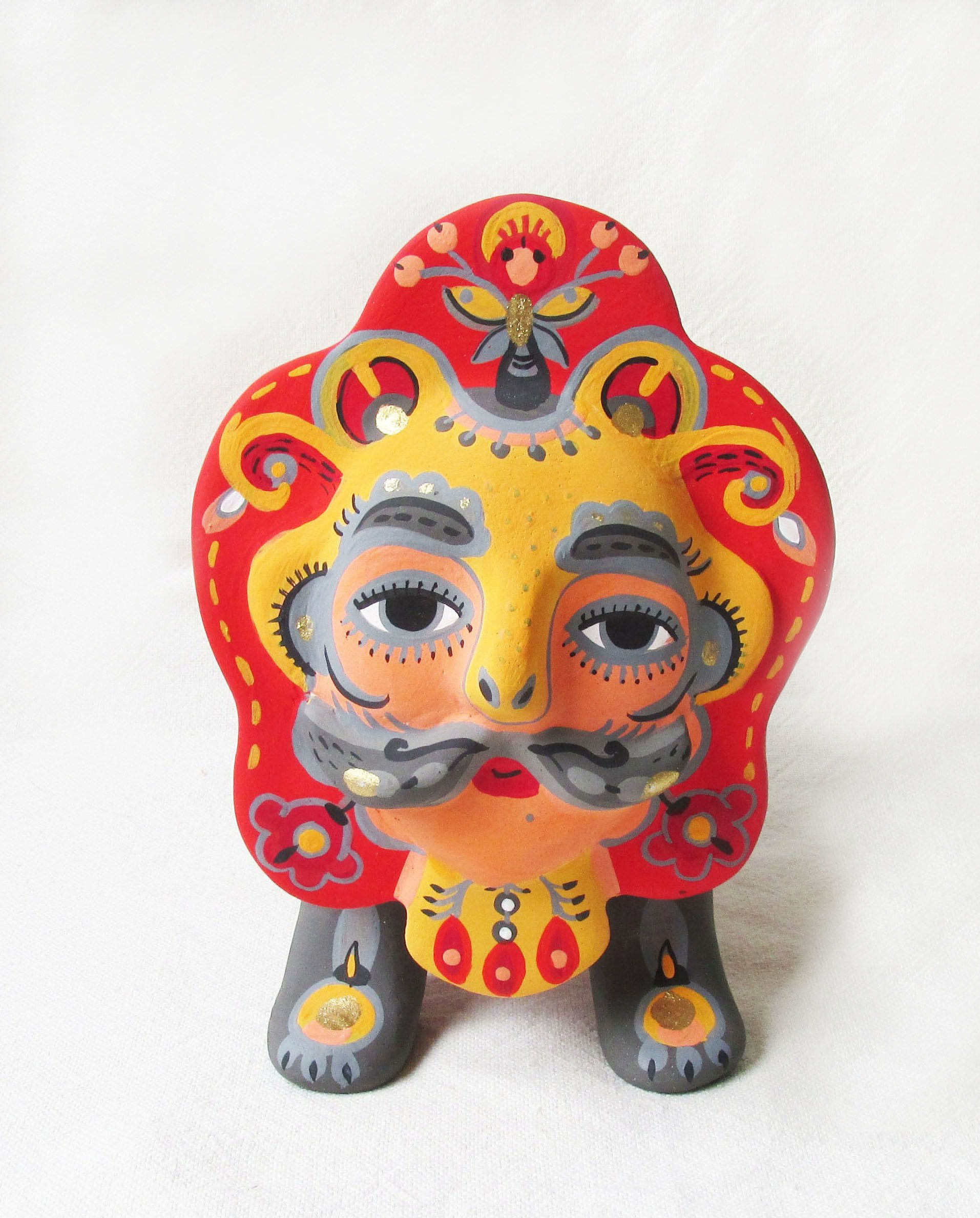 Leo Enchanted Prince. Ceramic Lion Sculpture Home Decor Etsy