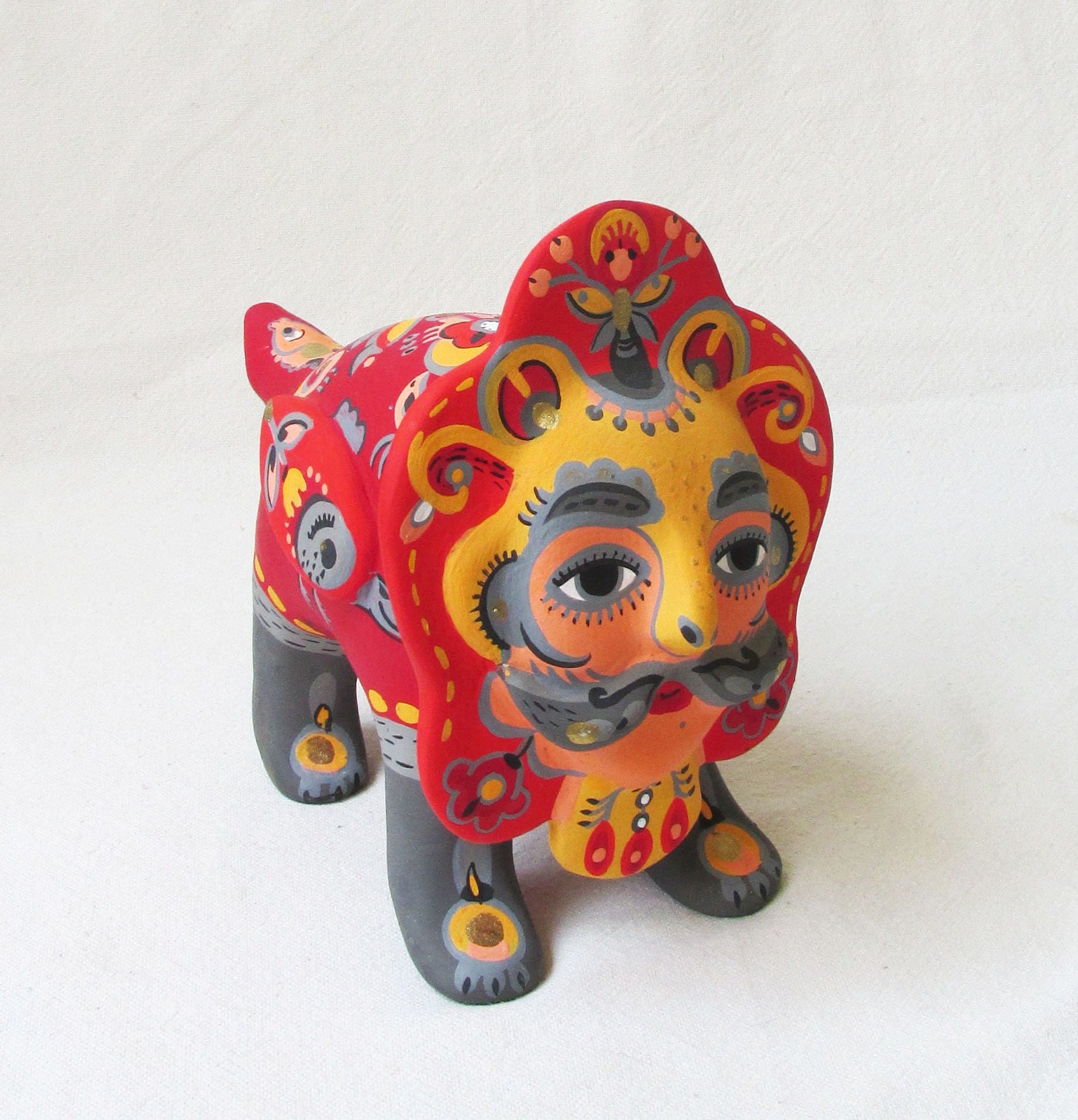 Leo Enchanted Prince. Ceramic Lion Sculpture Home Decor Etsy