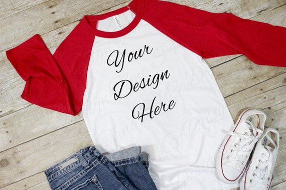 Mockup Raglan Bella Canvas 3200 Unixes Raglan Mockup