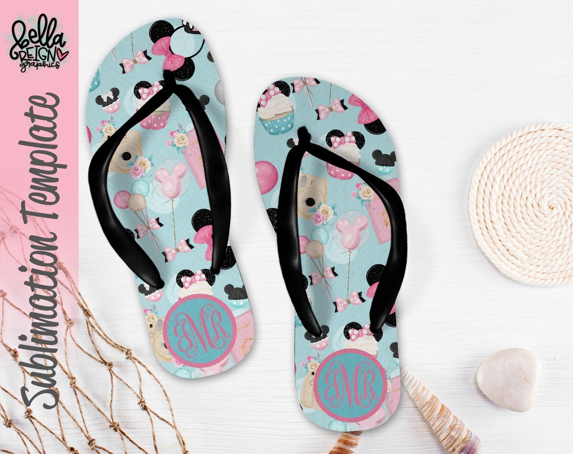 Sublimation Flip Flop Design Flip Flop Template Cartoon | Etsy