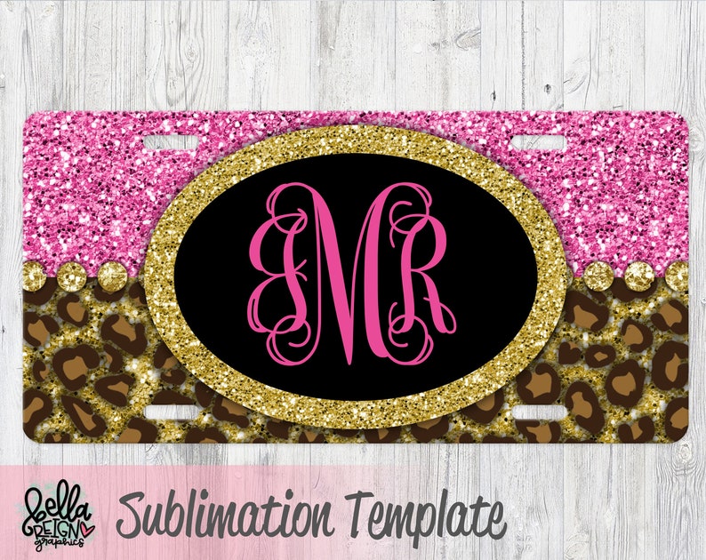 Sublimation License Plate Template Cheetah Print Car Tag | Etsy