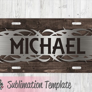Mens License Plate Design - Sublimation Template - Car Tag Template - License Plate Design for Men - PNG - Sublimation File
