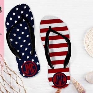 Sublimation Flip Flop Design - Flip Flop Template - Fourth of July Template - PNG - Sublimation File - Instant Download