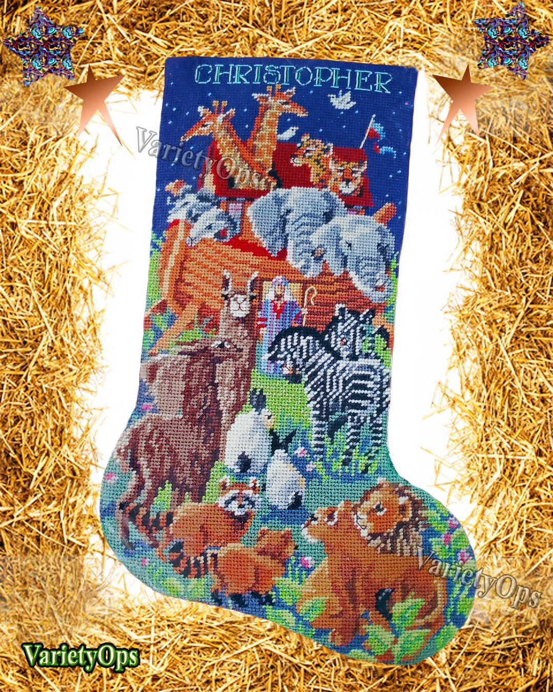 Vintage NOAH #39 S ARK Stocking Needlepoint Kit by Bucilla Etsy Vintage NOAH #39 S ARK Stocking Needlepoint Kit by Bucilla Etsy
