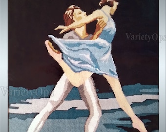 Rare 1980 Vintage Needlepoint Kit - BALLET by Something Special, Dancer, Dancers, Lady, Man, Pair, Couple, Art, Music, Fine arts, active