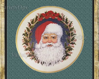 Vintage Needlepoint Kit: Classic OLDE ST NICK by Needle Treasures, Metallic accents, Santa, Claus, Christmas, St Nicholas, Christmas