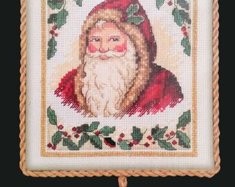 Elegant Counted Cross Stitch KIT: SANTA & HOLLY a Gold Nuggets Kit by Dimensions - Santa Claus, Father, Christmas, Nicholas, St, Nick, Holly