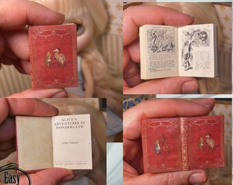 1: 6 Miniatur Alice im Wunderland Bildband, Erste Ausgabe, L. Carroll, DIGITAL DOWNLOAD, Artikel für Blythe Barbie ...