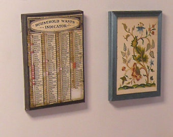 Miniature Dollhouse Household Wants Indicator & Embroidery (Printable Download)