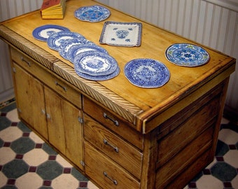 Table de cuisine miniature pour maison de poupée : style vintage imprimable (téléchargement PDF)