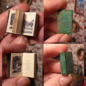 Miniature illustrated book for dollhouses, dioramas, roombox in 1:12 scale, Digital Download, Black Beauty, with an easy tutorial.