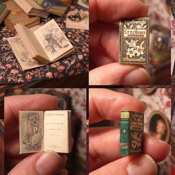 Little Women Book . 1878 Edition . OPENABLE illustrated book . Miniature . Dollhouse . Louisa May Alcott . DIGITAL DOWNLOAD. 1:12 . tutorial