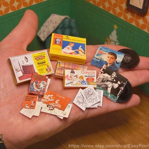 CHRISTMAS GIFTS Vintage Retro Original BOXES. Digital download . Miniature. Scale 1:12. Easy tutorial. scalable for Blythe Barbie..