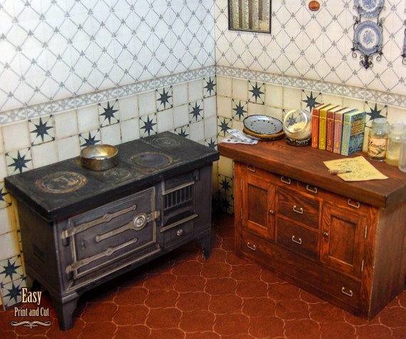 ビクトリア朝様式の鋳鉄製調理ストーブ（1900年代）アンティーク