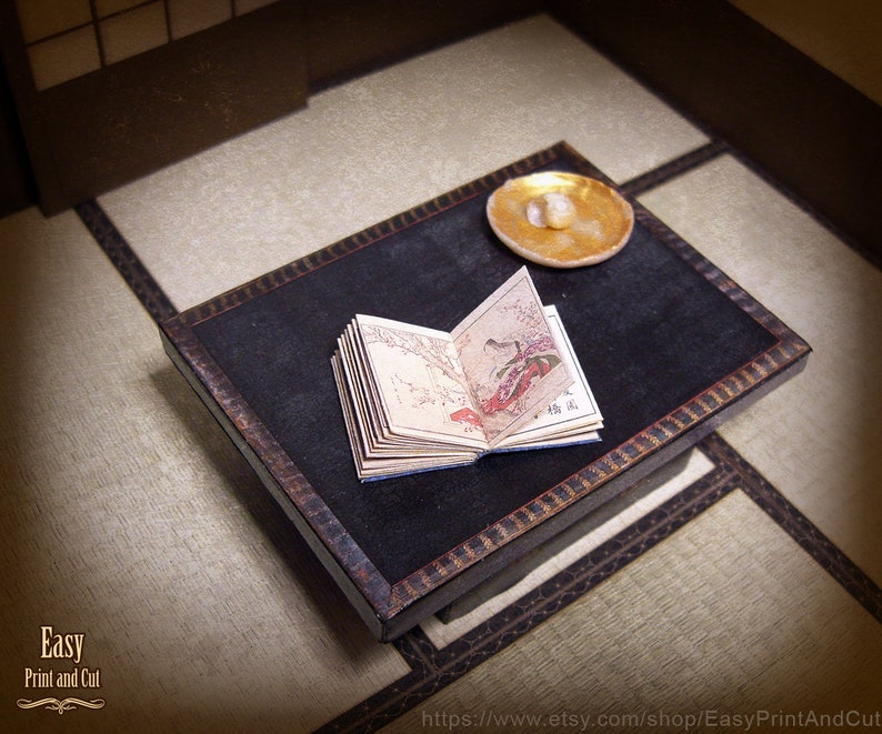 Old Japanese Poem Book. Illustrated Miniature for Dollhouses Etsy