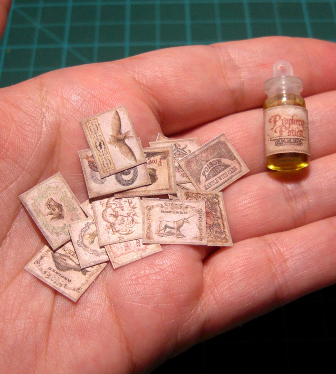 18 Miniature Magic Apothecary Labels - With 32 Sealing Wax - Fantasy ...