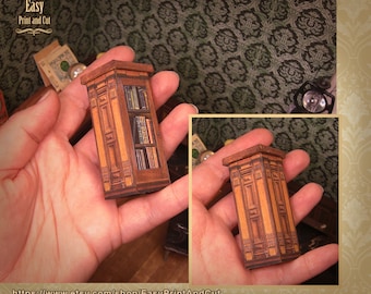 Miniature Victorian wood pedestal, 1:12 scale doll houses, dioramas, roombox... printable DOWNLOAD, papercraft DIY with a easy tutorial.