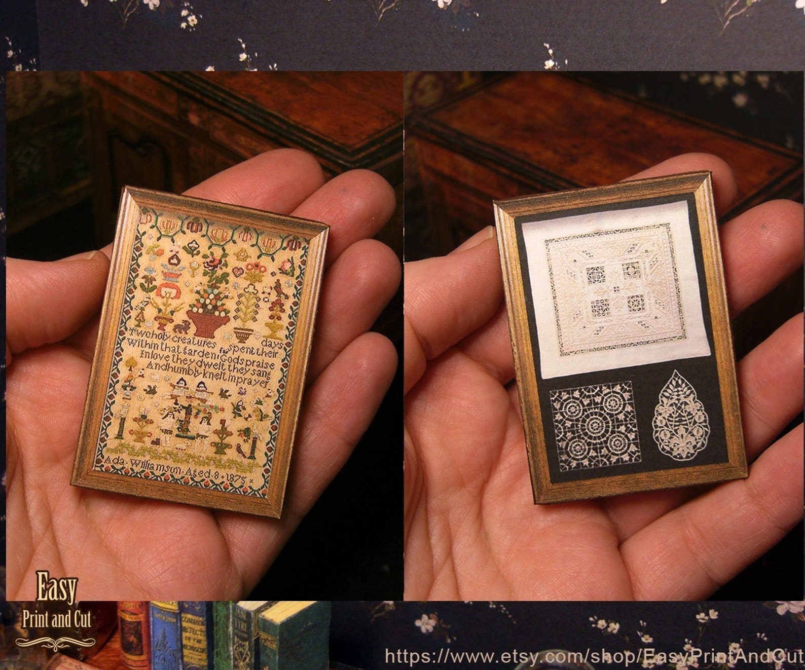 Printable MINIATURE Picture Frame Art . Traditional Etsy