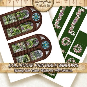 Dollhouse Windows 1:12 Scale, Printable, for the Spring and Summer ...