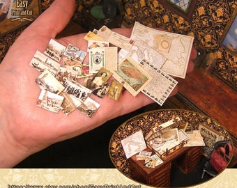 Set en miniatura del Gran Tour victoriano 1:12 / Mapas, fotos, cartas y tarjetas de recuerdo / Descarga digital imprimible para casa de muñecas (hazlo tú mismo)