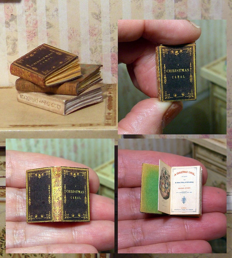 A CHRISTMAS CAROL Charles Dickens Dollhouse Miniatures Book 1:12 Scale Book