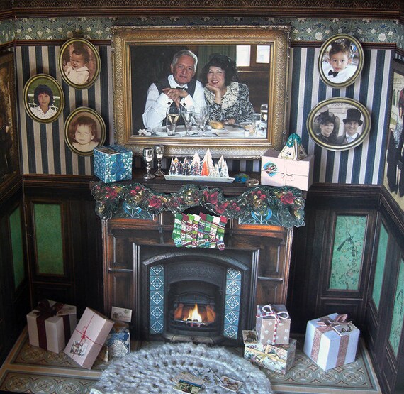 Victorian Fireplace Christmas Decoration Printable Digital Etsy