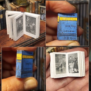 Les Misérables. Miniature illustrated book . OPENABLE. DIGITAL DOWNLOAD. 1:12 . antique books. free tutorial. Scalable for blythe.