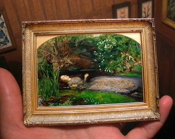 Cadre photo miniature. Ophélie sir John Everett. Bricolage. Cadre original de la Tate Gallery . TÉLÉCHARGEMENT NUMÉRIQUE.  1:12. tutoriel vidéo