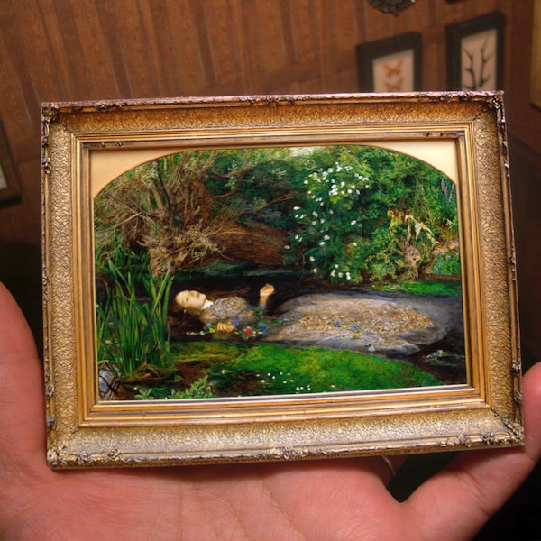 Miniature picture frame art . Ophelia sir john everett. DIY . Original Frame of the Tate Gallery . DIGITAL DOWNLOAD.  1:12. video tutorial