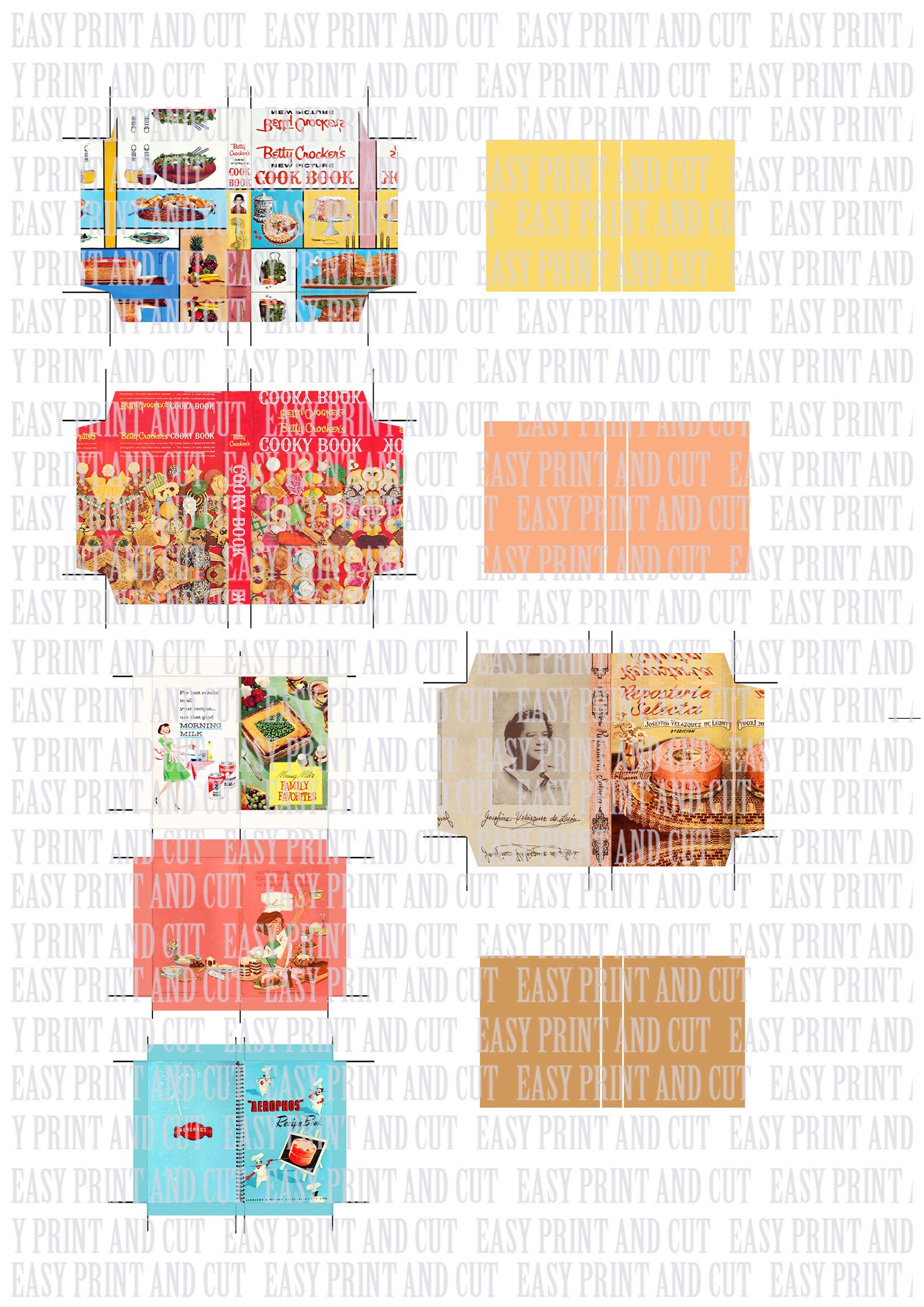 1:6 Printable Miniature Cookbooks Covers Big Collections in | Etsy