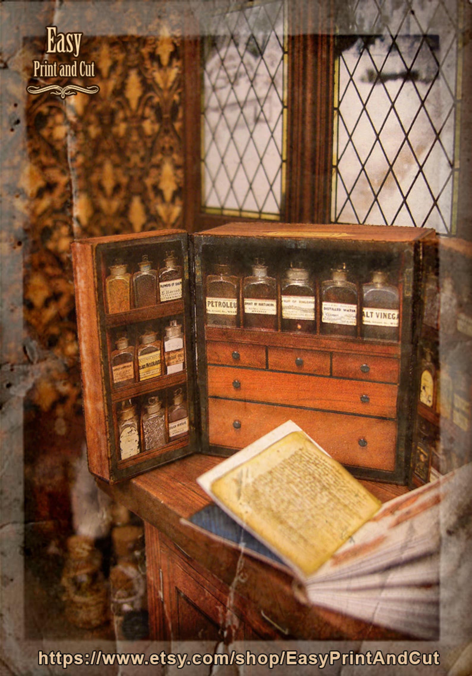 Miniature Apthecary Scripts Miniature Victorian Apothecary Medical Kit Case, Antique Medicine ...