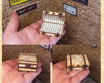 Dollhouse Victorian suitcase | design world map inspired | 112 Scale Printable DIY