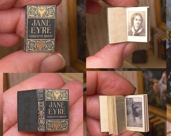 Jane Eyre, Miniature illustrated book for DollHouse, by Charlotte Brontë, Printable DIGITAL DOWNLOAD 1:12 scale, DIY, Scalable for blythe