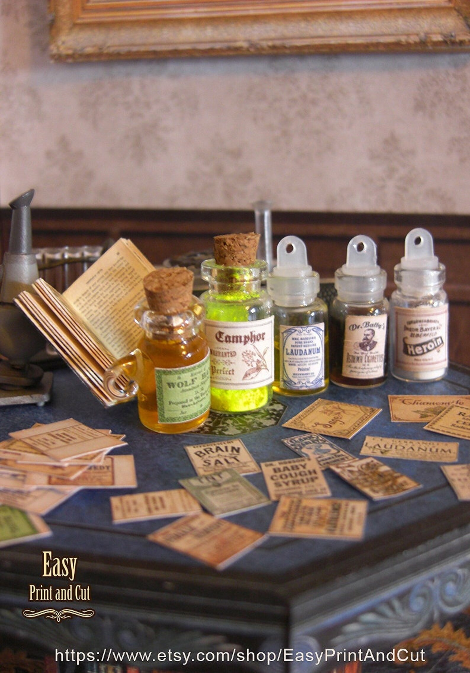 Printable Medicines Labels 1/12 Miniature Dollhouse Medical | Etsy