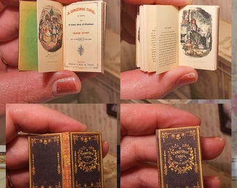 1:6 Prima edizione Canto di Natale. Libro illustrato APRIBILE in miniatura. Charles Dickens DOWNLOAD DIGITALE. 6°. Blythe Barbie. Tutorial.