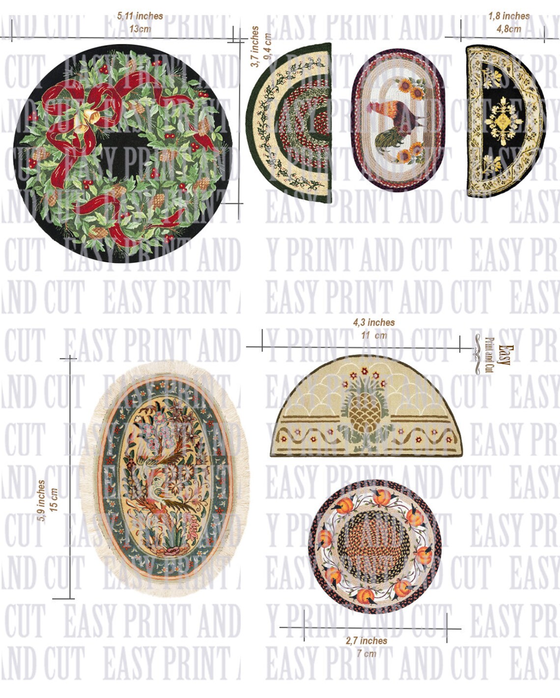 7 Dollhouse Carpets Rugs Decoration of Celebrations - Etsy