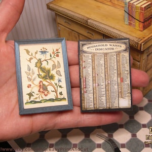 Indicateur et broderie pour maison de poupée miniature (téléchargement imprimable)