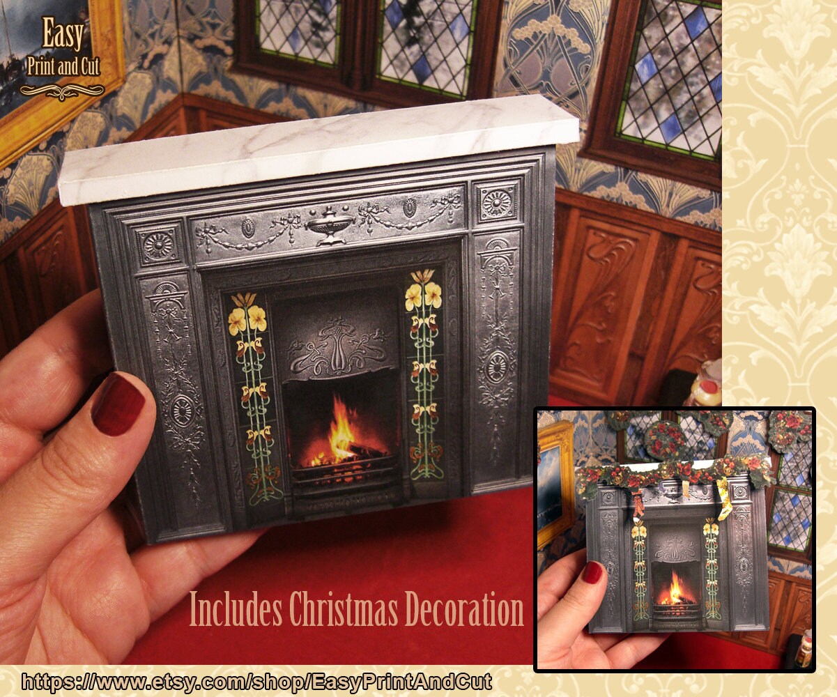 Victorian Metal Fireplace. Christmas Decoration. Printable - Etsy