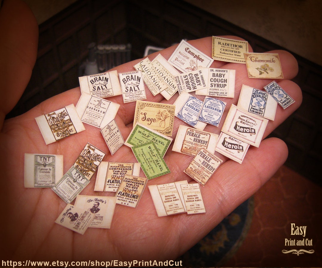 Printable Medicines Labels, 1/12 Miniature Dollhouse, Medical Oddities ...
