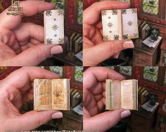 1:12 Dollhouse Codex Gigas — Devil's Bible Miniature Book, Illustrated Medieval Grimoire, Printable Digital Download
