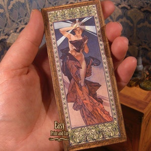 Miniature d'art encadrée. Art nouveau. Étoile.  Imprimable. TÉLÉCHARGEMENT NUMÉRIQUE instantané. tutoriel vidéo. Échelle 1:12. Art mural