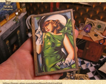 Peinture miniature maison de poupée Art déco : style vintage imprimable (téléchargement numérique)