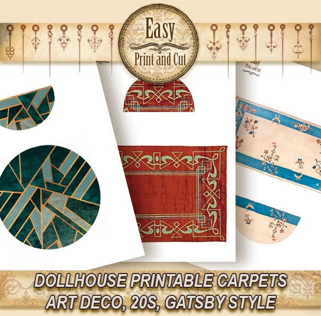 6 Dollhouse Carpets, Rugs, Art Deco, 20s, Gatsby Style, for Dollhouse ...