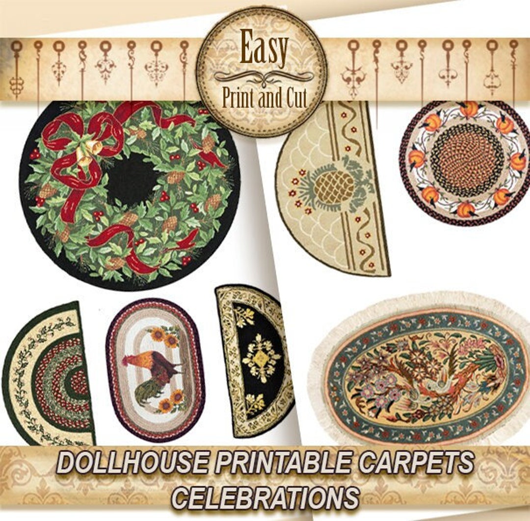 7 Dollhouse Carpets, Rugs, Decoration of Celebrations, Christmas ...