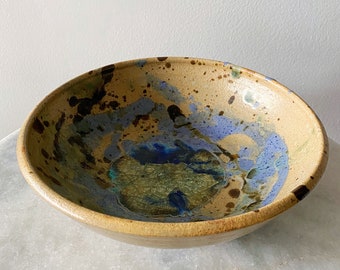 Gorgeous Handmade Vintage Glazed Earthenware Ceramic Bowl