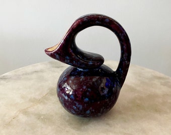 Small Vintage Handmade Ceramic Blue & Purple Unique Shape Ceramic Serving Creamer Pitcher