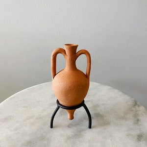 Small Vintage Hanging Terracotta Amphora Greek Vase