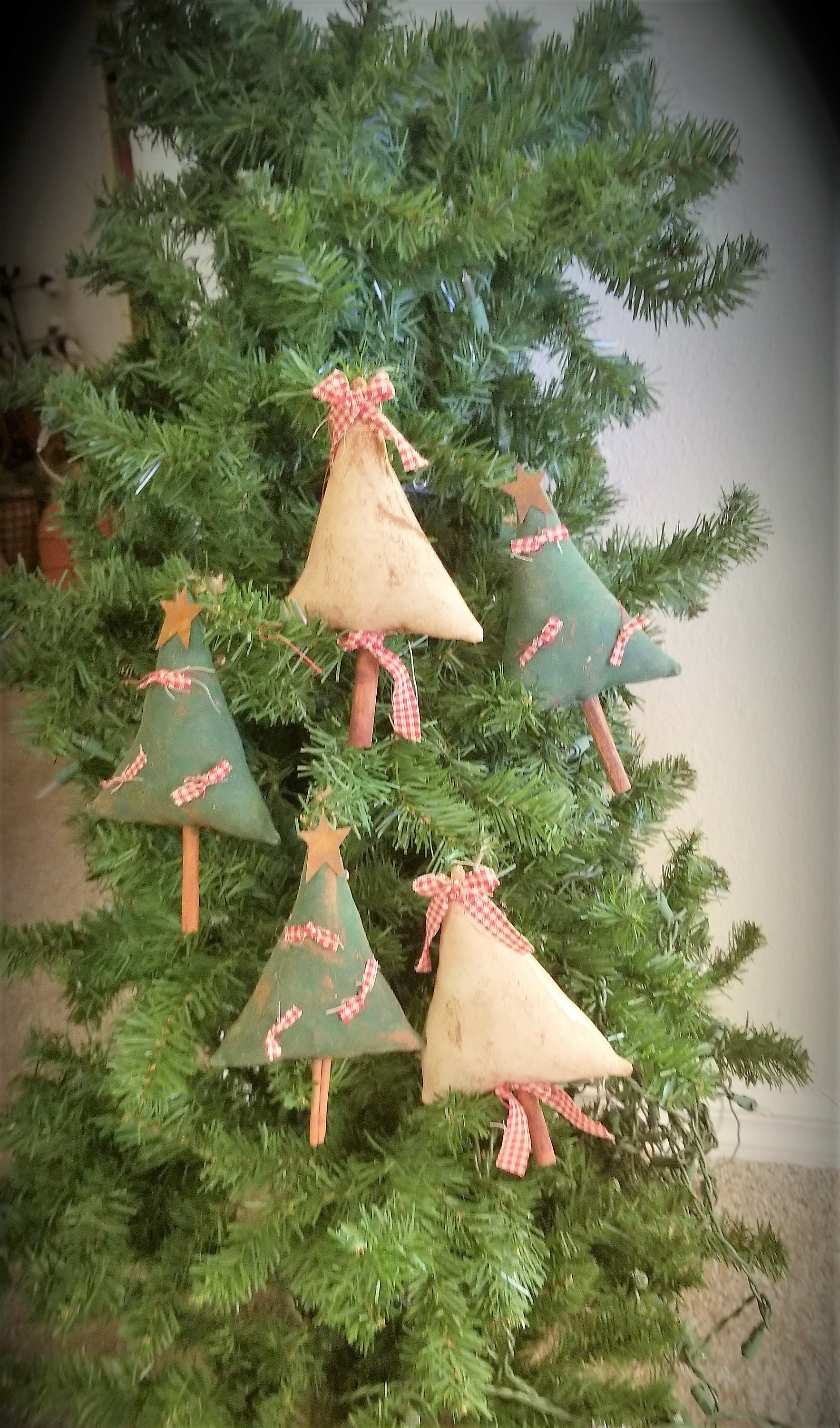 Primitive Christmas Tree Ornaments Primitive Ornies Tree Etsy