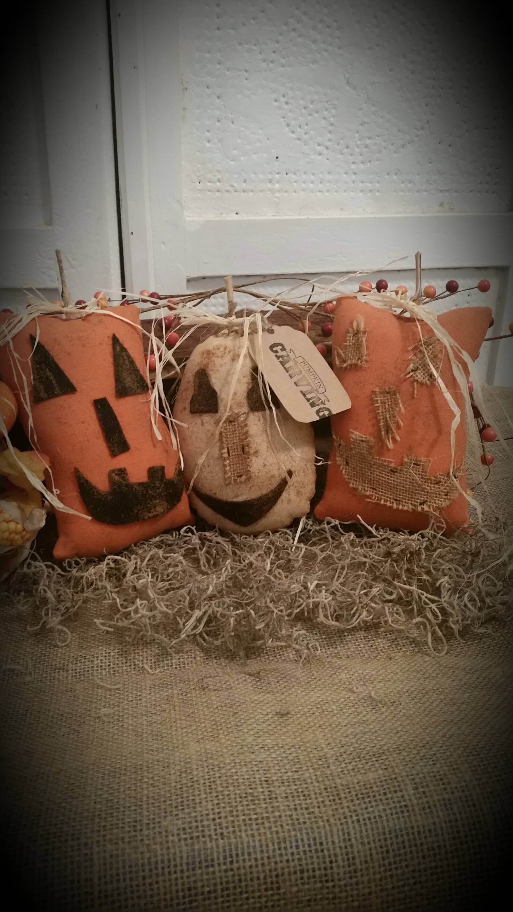 Primitive Jack O Lantern Pumpkin Tucks, Pumpkin Bowl Fillers, Fall ...